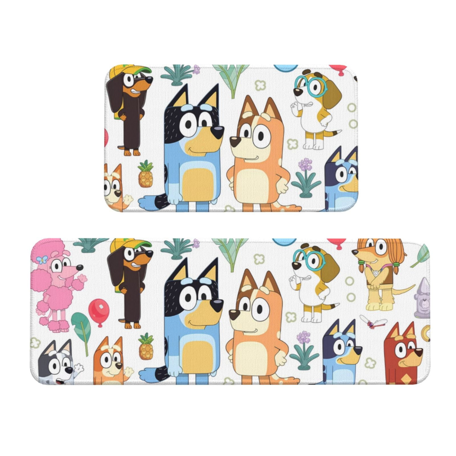 Lsque Bluey Pattern Kitchen Mats, 2PCS Kitchen Rugs, Cushioned Anti ...