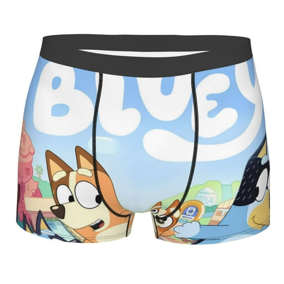 Lsque Bluey Pattern Men’s Total Support Pouch Boxer Briefs, X-Temp Cooling, Moisture-Wicking Underwear, Regular, Long-leg and Trunk-X-Large