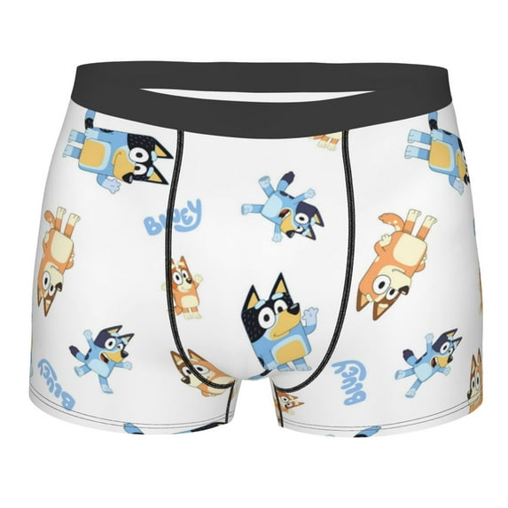 Lsque Bluey Pattern Men’s Total Support Pouch Boxer Briefs, X-Temp Cooling, Moisture-Wicking Underwear, Regular, Long-leg and Trunk-XX-Large