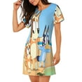 thumbnail image 1 of Lsque Bluey Pattern Nightgowns for Women Sleep Shirts Short Sleeve Nightshirt Pullover Nightdress Soft Sleepwear Relaxed Fit Nightdress, 1 of 1