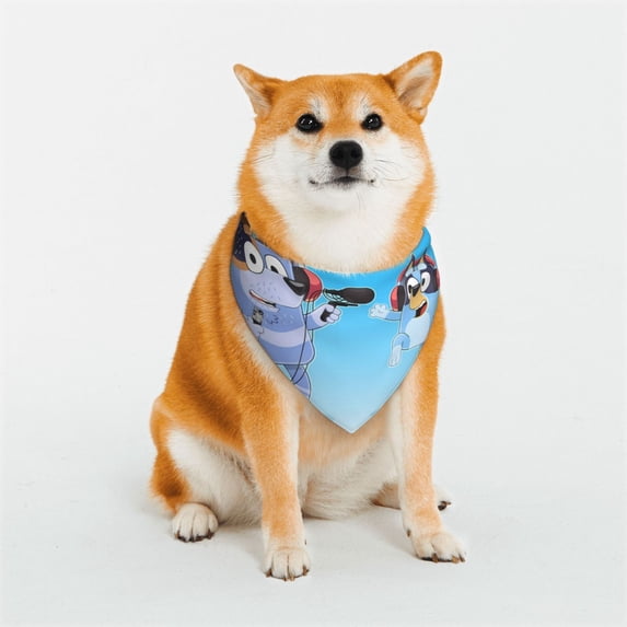 Lsque Bluey Pattern Pet Scarf Bandana - Adjustable and Comfortable,Dog Scarf Bib Kerchief Breedfor Dogs and Cats-Small