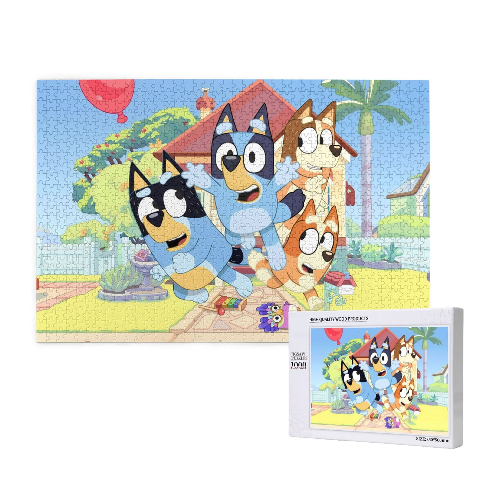 Lsque Bluey Pattern Picture Puzzle,Wooden 1000 Piece Puzzle ...