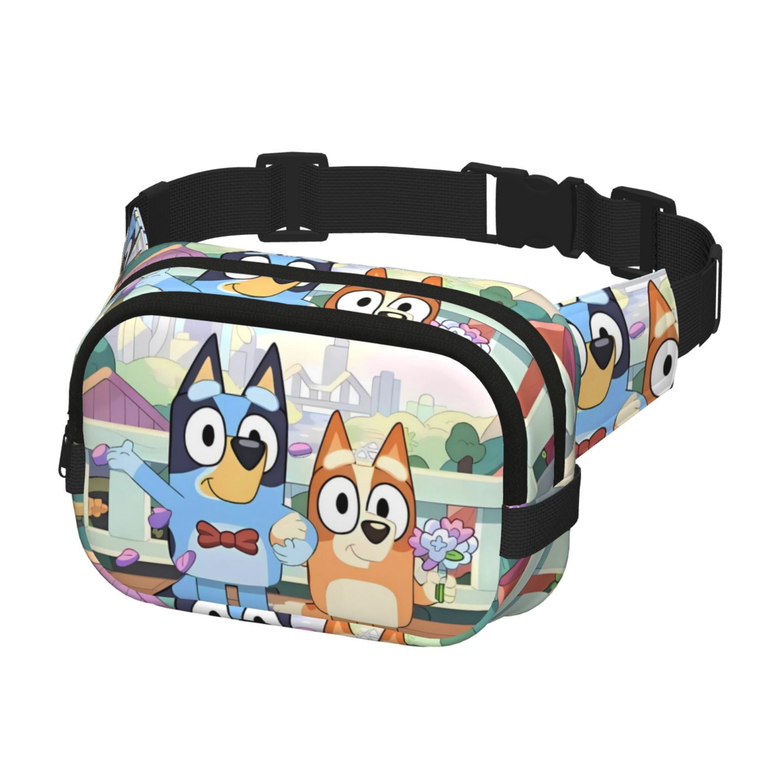 Lsque Bluey Pattern Square Double Layer Waist Bag, Durable Twill Fabric ...