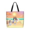 thumbnail image 1 of Lsque Bluey Pattern Tote Bag for Women, HandBags with Zipper, Large Capacity Casual Shoulder Handbags with Inner Pockets, 1 of 7