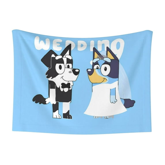 Lsque Bluey Pattern Waterproof Throw Blanket Pet Blanket for Dogs & Indoor Cats, Washable - Shaggy Plush Calming Long Faux Fur & Velvet Dog Blanket -