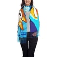 thumbnail image 1 of Lsque Bluey Pattern Women's Traditional Scarf Wrap Tassel Shawl Fringes Neck Head Shawl Retro Scarf, 1 of 8
