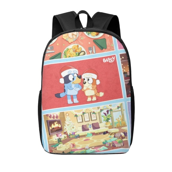 Lsque Bluey Print 17in Student Backpack - School, Travel, Work Bookbag -Laptop Backpack,Water Resistant College School Computer Bag