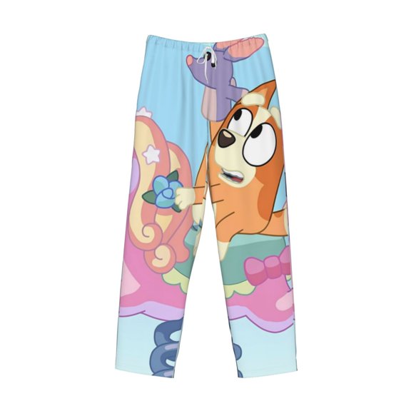 Lsque Bluey Print Men's Pajama Pants, Lounge Pant - Comfortable Home Wear,Elastic Waistband, Stylish Design-Large