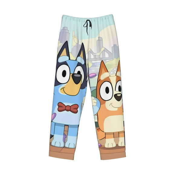 Lsque Bluey Print Men's Pajama Pants, Lounge Pant - Comfortable Home Wear,Elastic Waistband, Stylish Design-Small