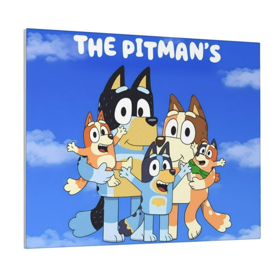 Lsque Bluey Print Wall Art – Decorative Picture for Living Room, Bedroom, and Office (Horizontal)