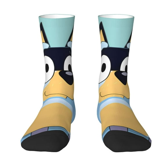 Lsque Bluey Printed Men's Crew Socks, Soft Durable Breathable Moisture-Wicking with Odor Control Cotton socks