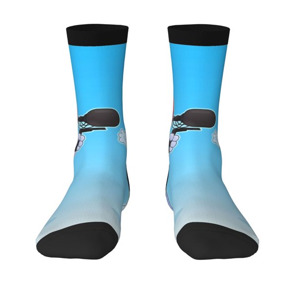 Lsque Bluey Printed Men's Crew Socks, Soft Durable Breathable Moisture-Wicking with Odor Control Cotton socks