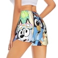 thumbnail image 1 of Lsque Bluey Printed Women's Running Shorts with Liner Pockets,Elastic Quick Dry Workout Athletic Gym Yoga Shorts,Womens High Waist Shorts-Medium, 1 of 9