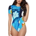 thumbnail image 1 of Lsque Bluey Women's Crew Neck Short Sleeve Bodysuit Basic T Shirts Tops Onesie Adult Cute Pajama-XX-Large, 1 of 8