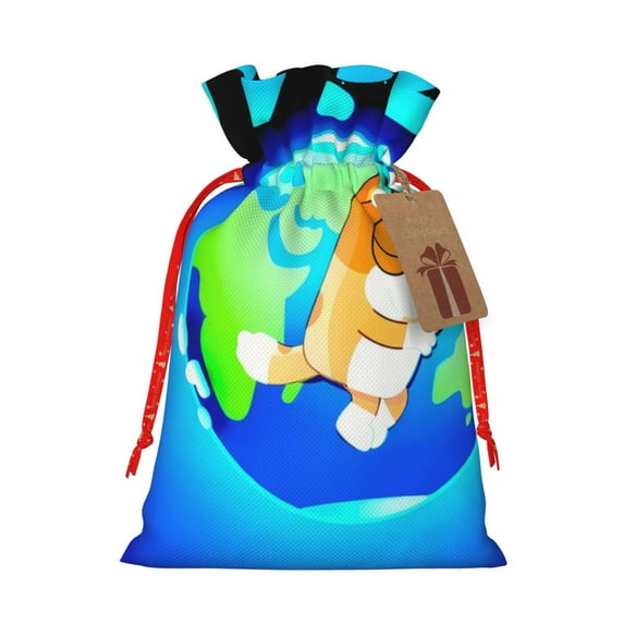 Lsque Bluey for Christmas Gift Bags ,Party Gift Bag, Christmas Goody Bags for Christmas Holidays Party Favors and Presents-Small