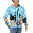 thumbnail image 1 of Lsque Bluey for Mens Full-zip Hoodie, Zip-up Pullover Hooded Sweatshirt, Kangaroo Pocket Hoodie Ideal for Daily Wear, Travel, and Home-Large, 1 of 8