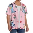 thumbnail image 1 of Lsque Bluey print Men's Cuban Collar Short Sleeve Shirt Summer Beachwear Casual Button Down Fashionable Vacation Leisure Shirt-4X-Large, 1 of 7