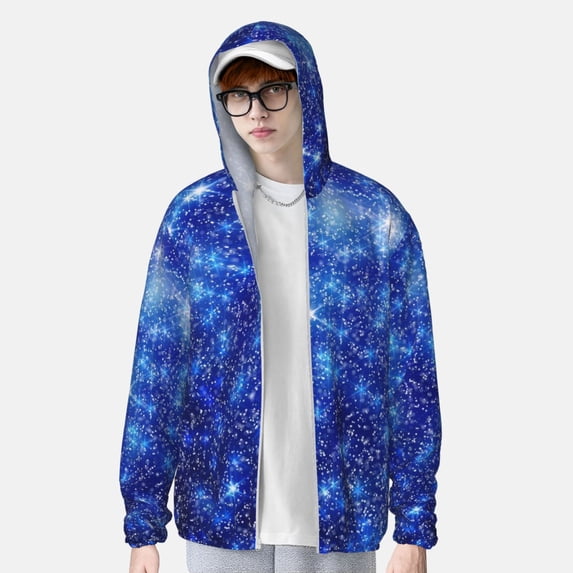 Lsque Blurred Star Snow Christmas UPF 50+ Lightweight Sun Protection Men's Women's Long Sleeve Shirt, Hoodie Performance -X-Large