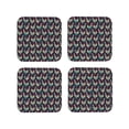 thumbnail image 1 of Lsque Bohemian Chicken Pattern 4" Drink Coasters Set of 4, PVC Leather Absorbent Coasters, Table Coaster Set Decorative Coffee Cup Coasters Housewarming Gift -Square, 1 of 6