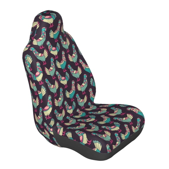 Lsque Bohemian Chicken Pattern Car Seat Covers for Front Seats , Waterproof Seat Covers for Cars, Sporty Front Seat Covers,Car Seat Cover Protector Front Seats