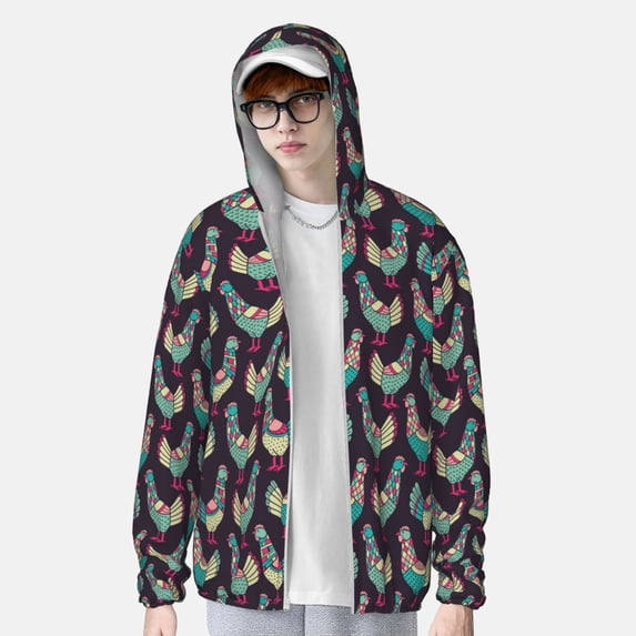 Lsque Bohemian Chicken UPF 50+ Lightweight Sun Protection Men's Women's Long Sleeve Shirt, Hoodie Performance -Medium