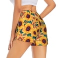 thumbnail image 1 of Lsque Bohemian Sunflower Printed Women's Running Shorts with Liner Pockets,Elastic Quick Dry Workout Athletic Gym Yoga Shorts,Womens High Waist Shorts-X-Large, 1 of 9