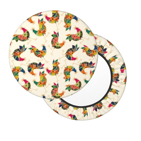 Lsque Boho Chicken Round Bar chair cushion covers Velvet Fabric Premium Comfort Protects from Scratches and Stains for 14-17 Inch Chair- 13 inch