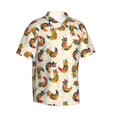 thumbnail image 1 of Lsque Boho Chicken pattern Hawaiian Shirt for Men, Unisex Summer Beach Casual Short Sleeve Button Down Shirts-Small, 1 of 9
