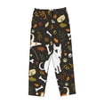 thumbnail image 1 of Lsque Bones And Leaves Print Women's Pajama Pants, Lounge Pant - Comfortable Home Wear,Elastic Waistband, Stylish Design-Small, 1 of 9