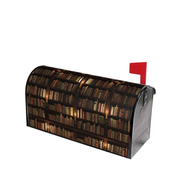 Lsque Bookshelves Mailbox Cover Standard Size ,Magnetic Mailbox Covers Post Wraps Letter Box Cover -21x18 in