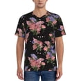 thumbnail image 1 of Lsque Bouquet Pattern Mens Polo Golf Shirts Funny Graphics Shorts Sleeve Button Shirts Baseball T-shirt-Large, 1 of 7