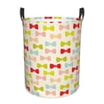 thumbnail image 1 of Lsque Bow Ties Pattern Laundry Hamper Basket, Tall Woven Rope Hamper Basket for Clothes, Lightweight Storage Basket, Collapsible Waterproof-Small, 1 of 6