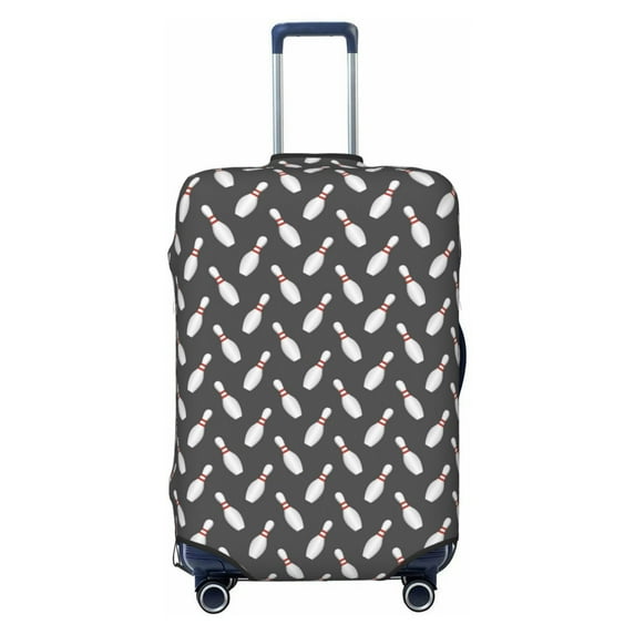 Lsque Bowling Pins Printed Luggage Cover, Travel Luggage Protector,Scratch and Dirt Resistant, Fits 18-32 Inch Luggage - Small
