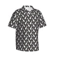 thumbnail image 1 of Lsque Bowling Pins pattern Hawaiian Shirt for Men, Unisex Summer Beach Casual Short Sleeve Button Down Shirts-Large, 1 of 9