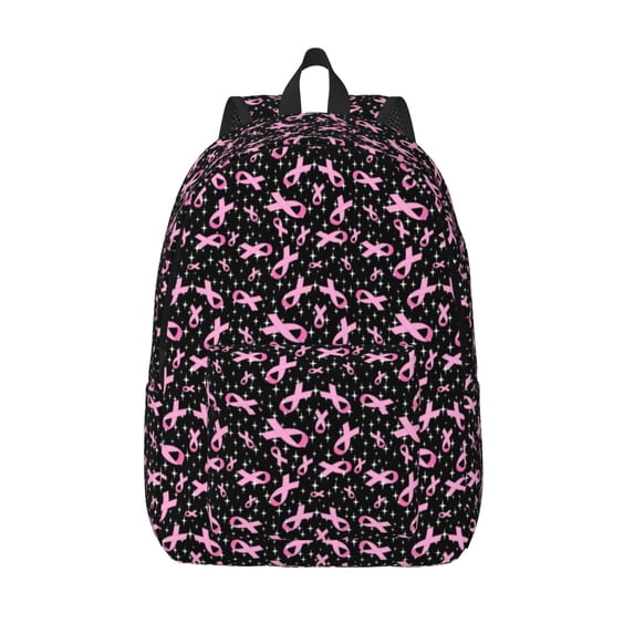 Lsque Breast Cancer Awareness (2) Pattern Canvas Daypack, Durable Backpack, High-quality Versatile Backpack,Vintage Compact Backpack-Medium