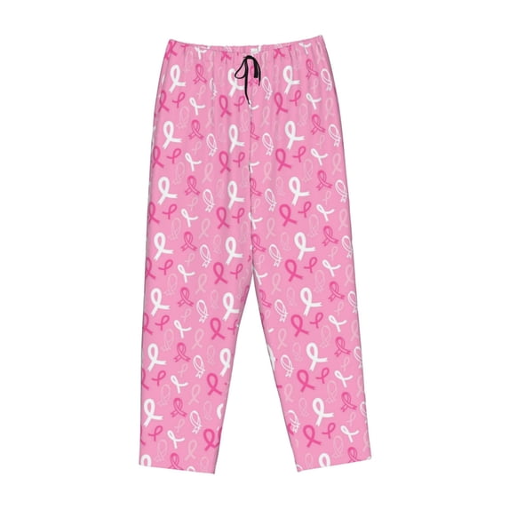 Lsque Breast Cancer Awareness (3) Print Women's Pajama Pants, Lounge Pant - Comfortable Home Wear,Elastic Waistband, Stylish Design-Medium