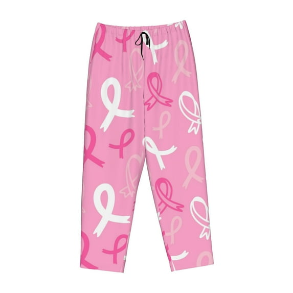 Lsque Breast Cancer Awareness (3) Print Women's Pajama Pants, Lounge Pant - Comfortable Home Wear,Elastic Waistband, Stylish Design-X-Large