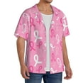 thumbnail image 1 of Lsque Breast Cancer Awareness (3) print Men's Cuban Collar Short Sleeve Shirt Summer Beachwear Casual Button Down Fashionable Vacation Leisure Shirt-XX-Large, 1 of 7