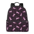 thumbnail image 1 of Lsque Breast Cancer Awareness3 Pattern Backpack – School Travel Canvas Daypack with Ergonomic Padded Straps, Multiple Compartments & Leather Handle, 1 of 5