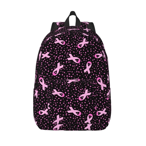 Lsque Breast Cancer Awareness3 Pattern Canvas Daypack, Durable Backpack, High-quality Versatile Backpack,Vintage Compact Backpack-Medium