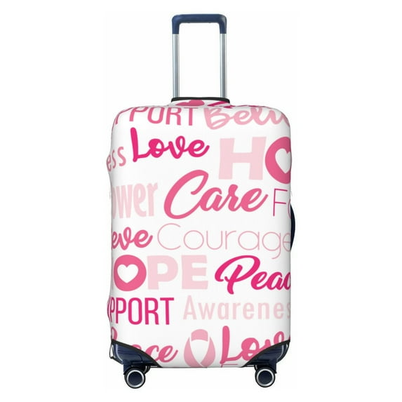 Lsque Breast Cancer Pink Ribbons Awareness (2) Printed Luggage Cover, Travel Luggage Protector,Scratch and Dirt Resistant, Fits 18-32 Inch Luggage - Large