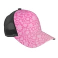 thumbnail image 1 of Lsque Breast Cancer Pink Ribbons Awareness Printed Trucker Hat - Baseball Cap for Men Women - Breathable Mesh Side, Adjustable Fit - for Casual Wear, 1 of 7