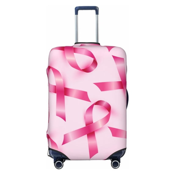 Lsque Breast Cancer Ribbons Awareness Printed Luggage Cover, Travel Luggage Protector,Scratch and Dirt Resistant, Fits 18-32 Inch Luggage - X-Large