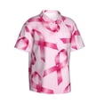 thumbnail image 1 of Lsque Breast Cancer Ribbons Awareness pattern Hawaiian Shirt for Men, Unisex Summer Beach Casual Short Sleeve Button Down Shirts-Small, 1 of 9