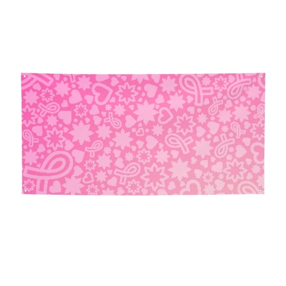 Lsque Breast CancerN Ribbons Awareness Pattern Party Banner, Festive Banner , Holiday Celebrations and Events for Carnival Birthday Party Festival Decorations-Small