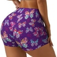 thumbnail image 1 of Lsque Bright Butterflies Pattern High Waisted Biker Shorts for Women-Tummy Control Fitness Athletic Workout Running Yoga Gym Shorts,Moisture-Wicking-Medium, 1 of 9