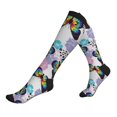 thumbnail image 1 of Lsque Bright Butterflies1 Pattern Sport Compression Socks for Men & Women 15-20 mmHg Knee High Nurse Pregnant Running Medical and Travel Athletic, 1 of 6