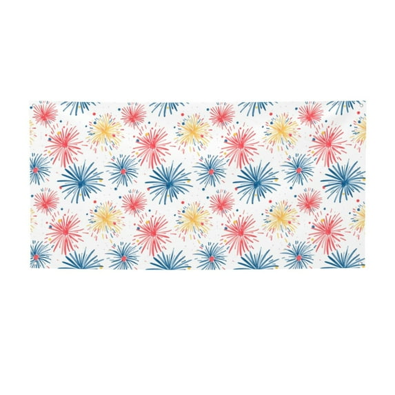 Lsque Bright Colorful Fireworks Pattern Party Banner, Festive Banner , Holiday Celebrations and Events for Carnival Birthday Party Festival Decorations-Small