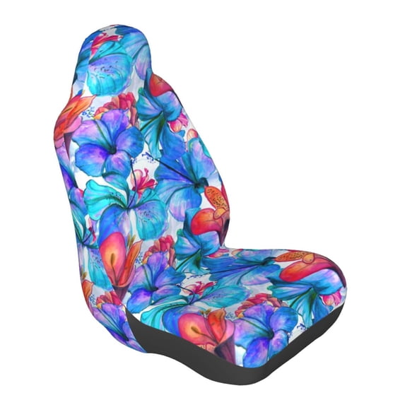Lsque Bright Flowers Pattern Car Seat Covers for Front Seats , Waterproof Seat Covers for Cars, Sporty Front Seat Covers,Car Seat Cover Protector Front Seats