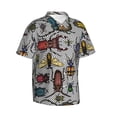thumbnail image 1 of Lsque Bright Insects pattern Hawaiian Shirt for Men, Unisex Summer Beach Casual Short Sleeve Button Down Shirts-Medium, 1 of 9